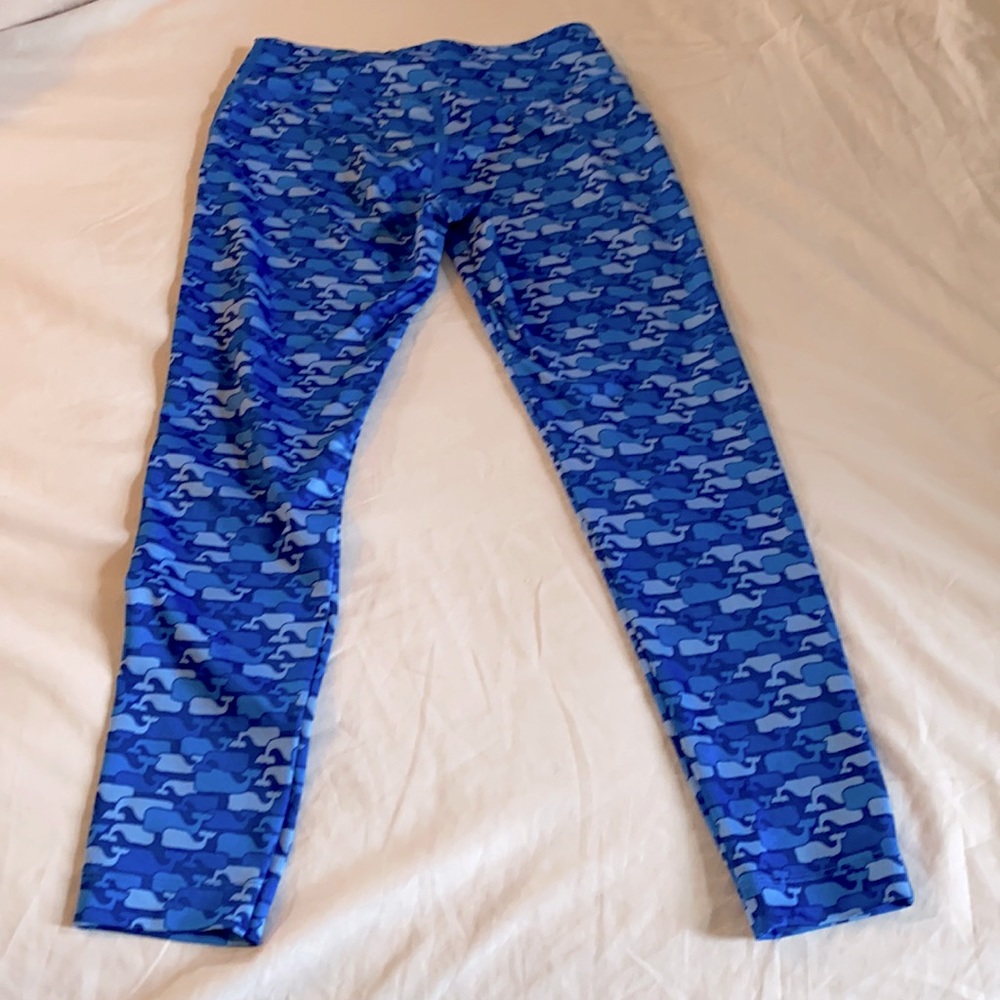 Girls vineyard vine blue whale performance leggings